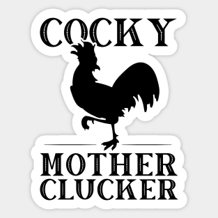 Funny Chicken Cocky Mother Clucker Vintage Rooster Sticker